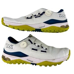 Asics Gel Kayano Ace Golf Shoe BOA White Blue Green Size 12 Spikeless EUC